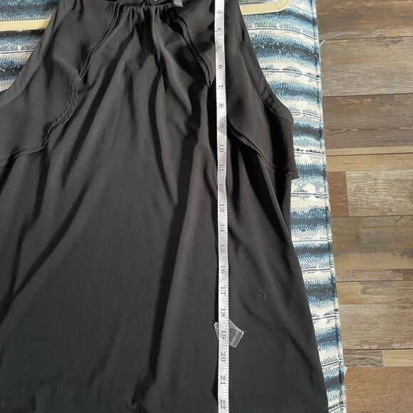 WHITE house black market black halter style top with gold on straps size S - Picture 5 of 7